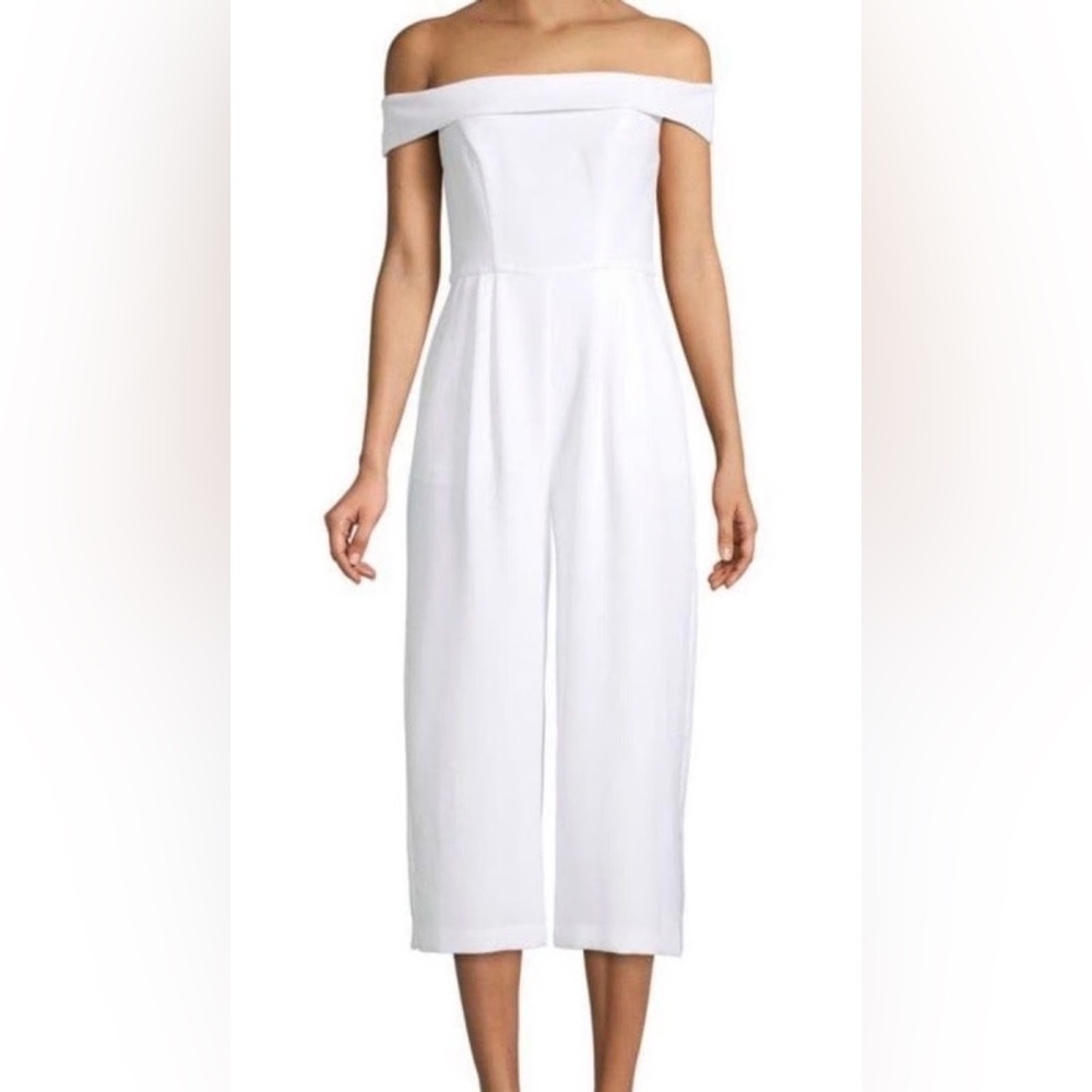 BCBGeneration Off-Shoulder Jumpsuit- White (size 4)